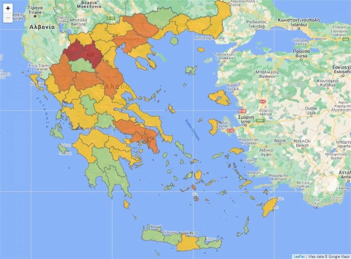 Aλλαγές στον χάρτη υγειονομικής ασφάλειας- Πέντε περιοχές «πέφτουν» Επίπεδo