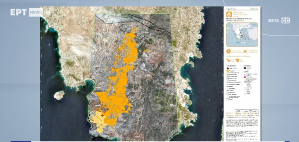 Φωτιά στην Κερατέα: Δορυφορική εικόνα αποτυπώνει την καταστροφή