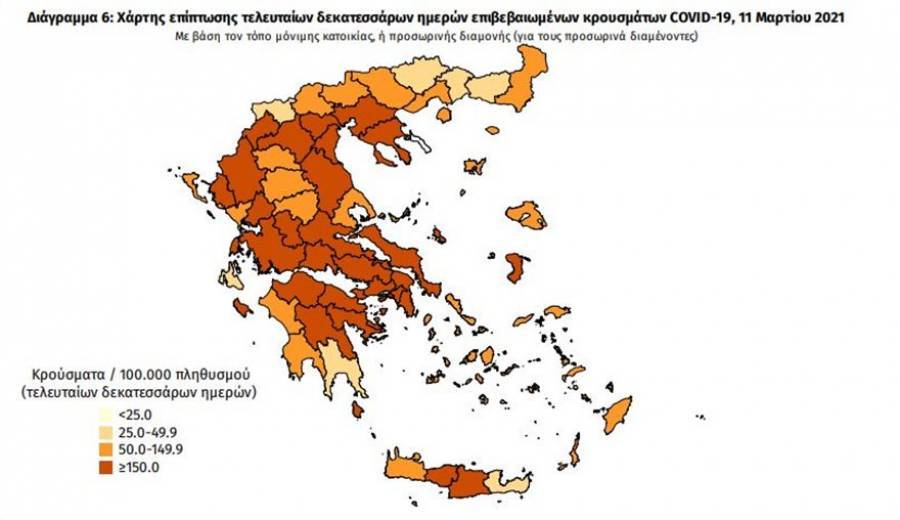 Κορονοϊός- Ελλάδα: Μεγάλη διασπορά κρουσμάτων σε Αθήνα, Θεσσαλονίκη και Πειραιά