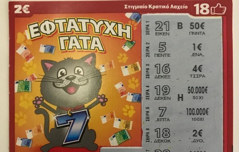 ΣΚΡΑΤΣ:Το τυχερό «7» χάρισε 100.000 σε παίκτη από την Αττική