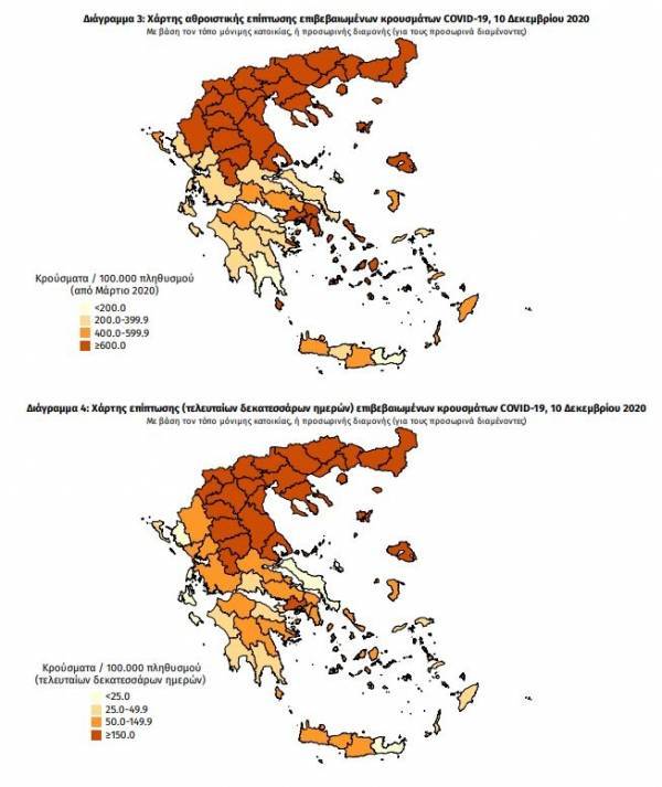 Διασπορά κρουσμάτων: 318 στην Αττική- 298 στη Θεσσαλονίκη