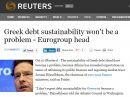 Nτάισελμπλουμ: Δεν θα αποτελέσει πρόβλημα το ζήτημα βιωσιμότητας του ελληνικού χρέους