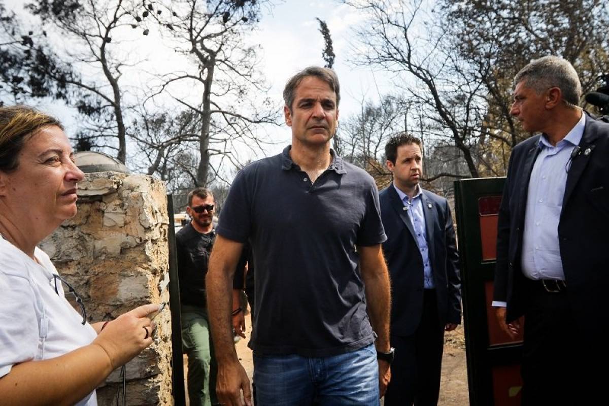 Στο Μάτι ο Κυριάκος Μητσοτάκης