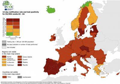 Κορονοϊός-ECDC: Μειώθηκαν οι «πράσινες» περιοχές της Ελλάδας στον επιδημιολογικό χάρτη