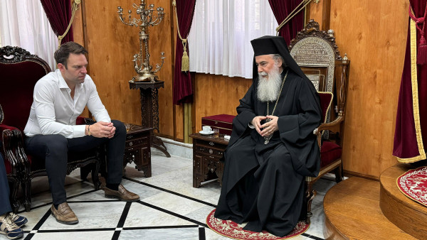 Επίσκεψη Κασσελάκη στο Πατριαρχείο Ιεροσολύμων- Το μήνυμα για τη Γάζα