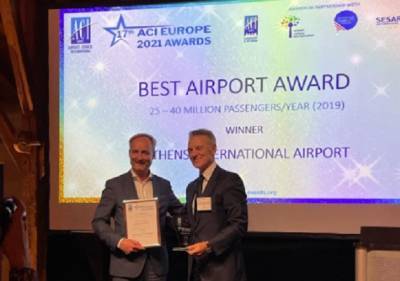 Καλύτερο αεροδρόμιο στην Ευρώπη στην κατηγορία του το «Ελ. Βενιζέλος»