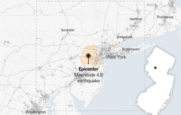 ΗΠΑ: Σεισμός 4,8 Ρίχτερ ταρακούνησε Νέα Υόρκη και Νιου Τζέρσεϊ