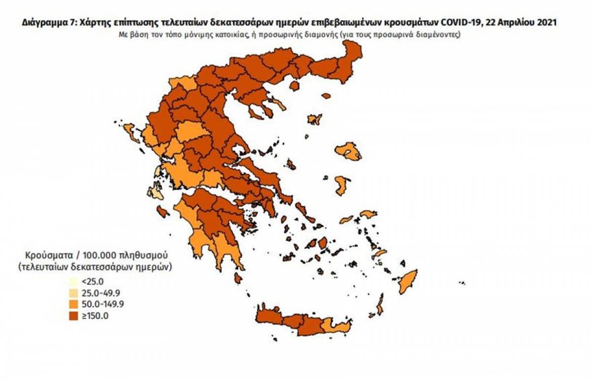 Διασπορά κρουσμάτων: 1.305 στην Αττική, 374 στη Θεσσαλονίκη