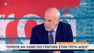 Τσακρής: Έπρεπε νωρίτερα η 3η δόση- Θα επικρατήσει η Όμικρον