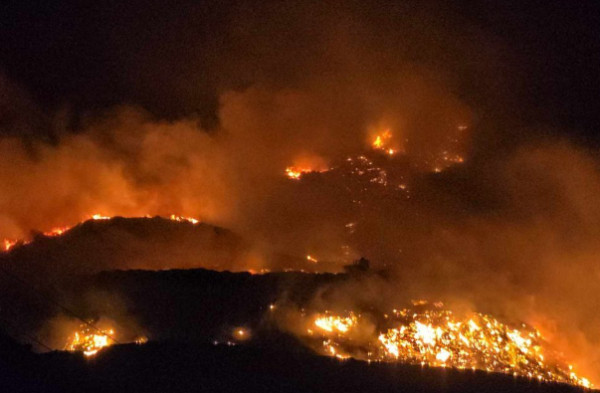 Πυρκαγιά μαίνεται στο Βελανίδι Ηλείας