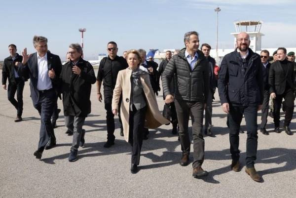 Στον Έβρο η ηγεσία της Ε.Ε.-Πτήση πάνω από χερσαία σύνορα