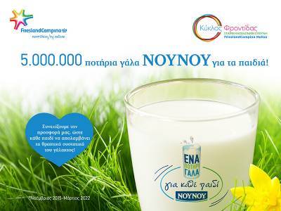 FrieslandCampina Hellas- NOYNOY: 5.000.000 ποτήρια γάλα για τα Παιδιά