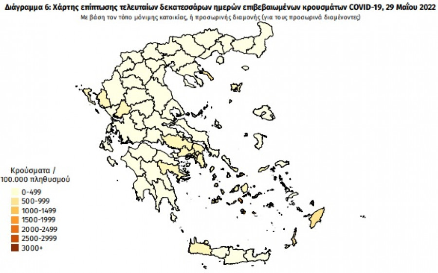 Διασπορά κρουσμάτων: 1.653 στην Αττική, 179 στη Θεσσαλονίκη