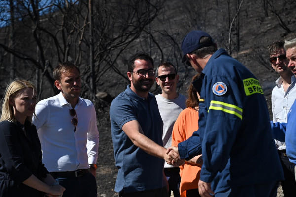 Κλιμάκιο του ΠΑΣΟΚ στις καμένες περιοχές της Πεντέλης