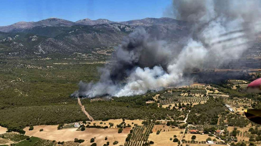 Φωτιά στα Μέγαρα- Δεν απειλούνται κατοικημένες περιοχές