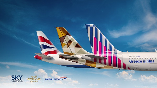SKY express: Στρατηγική συνεργασία με British Airways και Etihad Airways