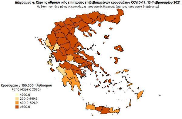 Διασπορά κρουσμάτων: Στην Αττική σχεδόν τα μισά νέα κρούσματα