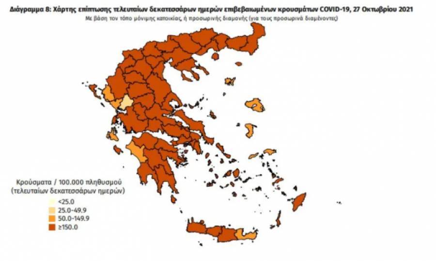 Κορονοϊός: Στα ύψη η θετικότητα σε Ημαθία, Ροδόπη-Ο χάρτης κρουσμάτων