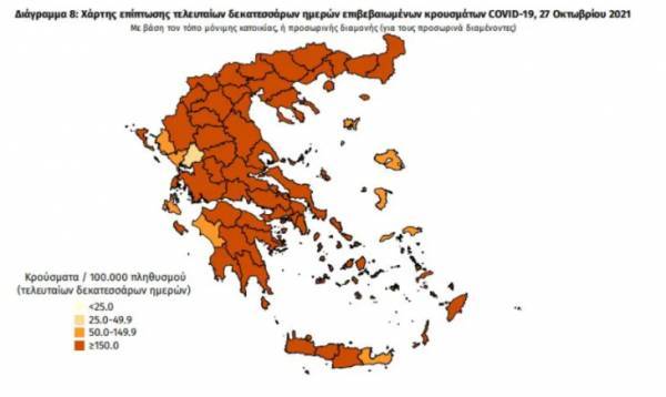Κορονοϊός: Στα ύψη η θετικότητα σε Ημαθία, Ροδόπη-Ο χάρτης κρουσμάτων