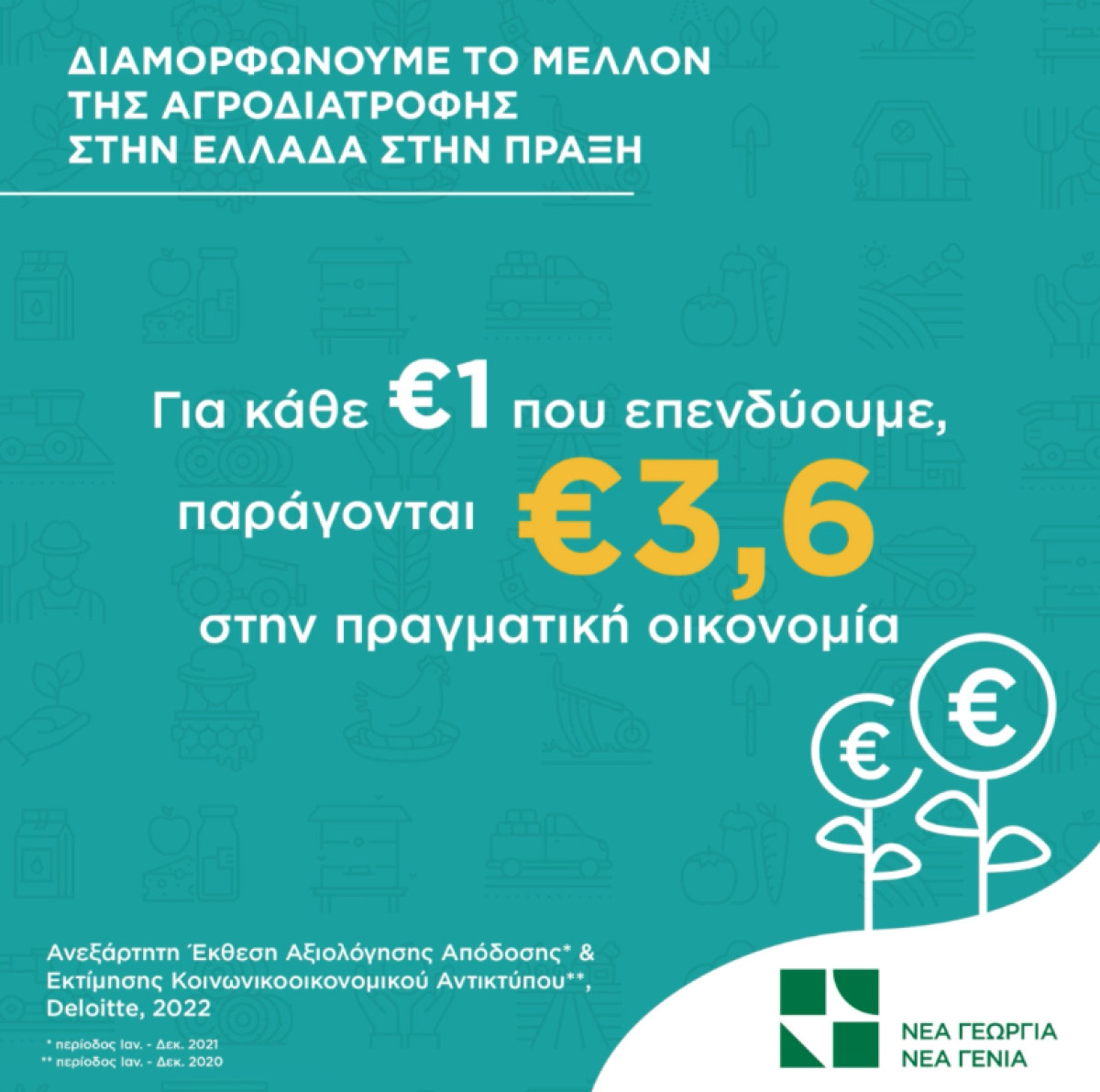 Νέα Γεωργία Νέα Γενιά: Συνολικό αποτύπωμα 27 εκατ. ευρώ
