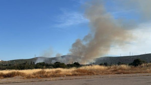 Φωτιά στην Κερατέα – Επιχειρούν πάνω από 60 πυροσβέστες