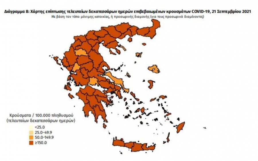 Διασπορά κρουσμάτων: 544 στην Αττική, 449 στη Θεσσαλονίκη