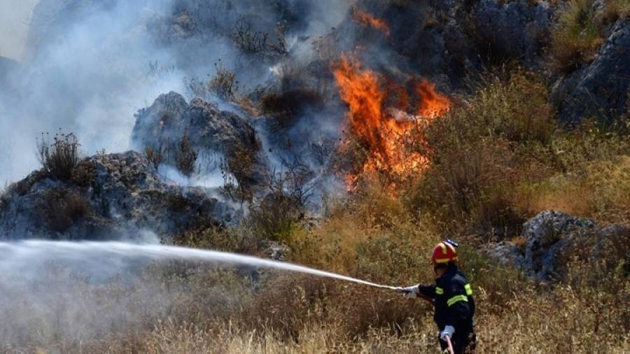 Υπό μερικό έλεγχο η φωτιά στον Πρόδρομο Θηβών