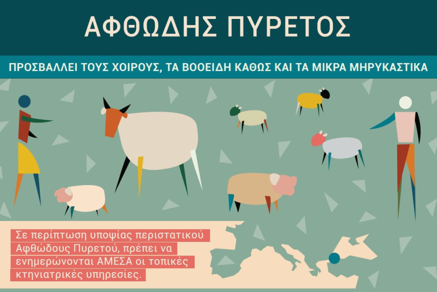 Διεύθυνση Κτηνιατρικής Περιφέρειας Κεντρικής Μακεδονίας: Συμβουλές στους κτηνοτρόφους για τον αφθώδη πυρετό