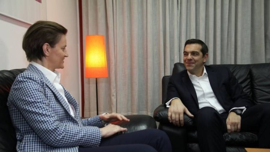 Τσίπρας-Μπρνάμπιτς: Ενίσχυση της στρατηγικής συνεργασίας Ελλάδας-Σερβίας