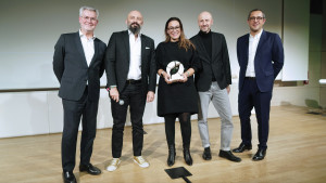 Philippe Capoul (Purchasing Director Europe), D. Lekkakos, M. Panagiotou, Joel Tronchon (Development Director Zone Europe), Christophe PRUD’HOMME (Sustainable Sourcing Director Europe Indirect).