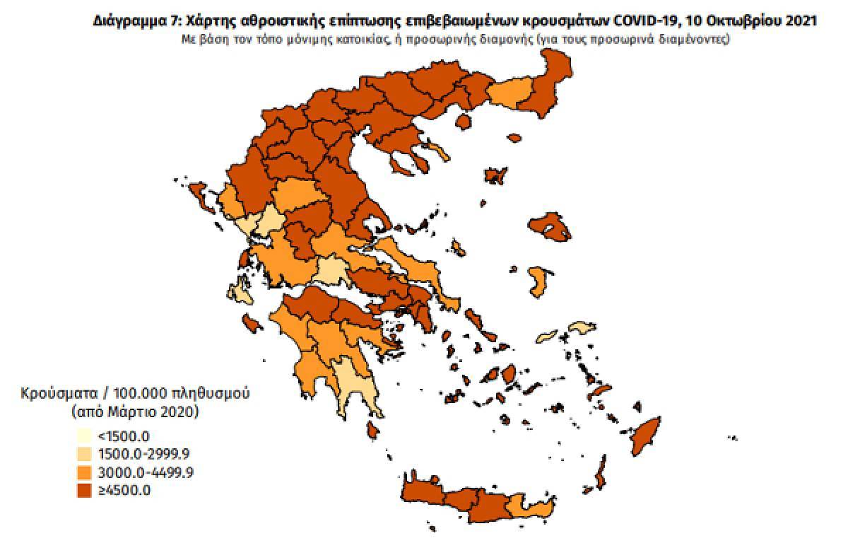 Διασπορά κρουσμάτων: 261 στην Αττική και 236 στη Θεσσαλονίκη