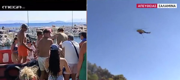 Φωτιά στη Σαλαμίνα: Απεγκλωβίστηκαν 364 άτομα δια θαλάσσης