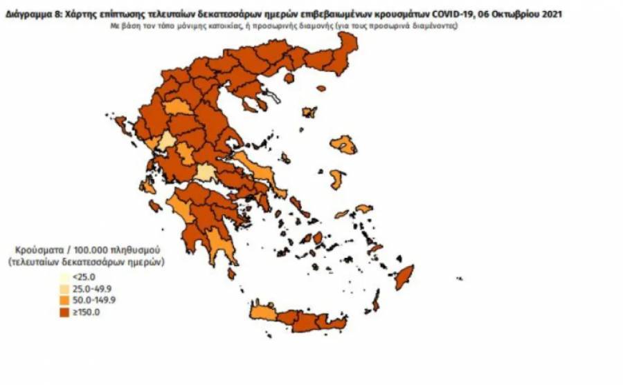 Διασπορά κρουσμάτων:Η Θεσσαλονίκη πλησιάζει την Αττική- Πρωτιά θετικότητας στο Κιλκίς