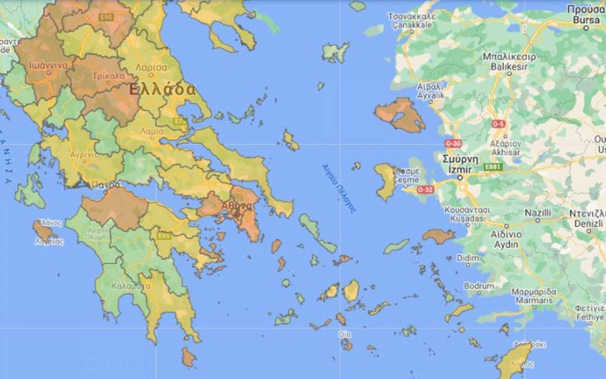 Δείτε τον χάρτη υγειονομικής ασφάλειας-Τα μέτρα ανά περιφέρεια-Αλλαγές στην εστίαση