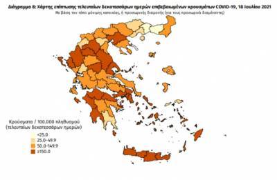 Διασπορά κρουσμάτων: Τριψήφιες Κρήτη και Θεσσαλονίκη-39 μολύνσεις στη Μύκονο