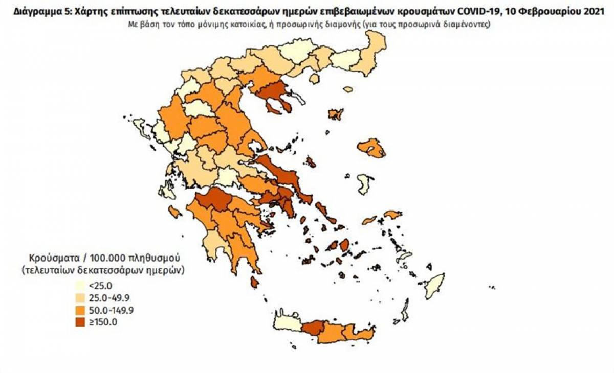 Διασπορά κρουσμάτων: 795 στην Αττική- Τριψήφιες επίσης Θεσσαλονίκη και Αχαΐα