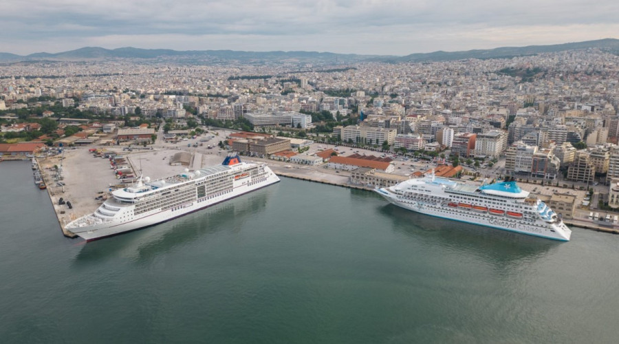 Λιμάνι Θεσσαλονίκης: Υποδέχτηκε για πρώτη φορά ταυτόχρονα δύο κρουαζιερόπλοια