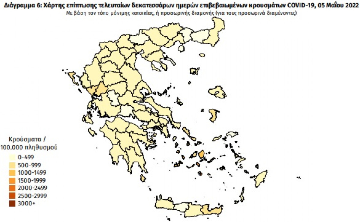 Διασπορά κρουσμάτων: 2.082 στην Αττική, 565 στη Θεσσαλονίκη