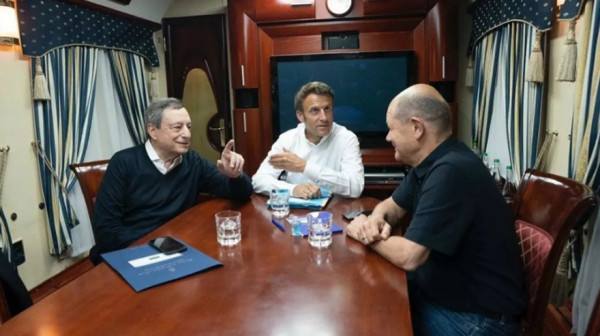 Μακρόν, Σολτς, Ντράγκι σε τρένο για το Κίεβο (photo)