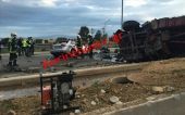Σοβαρό τροχαίο με νταλίκες στην Αθηνών - Κορίνθου-Πληροφορίες για δύο νεκρούς