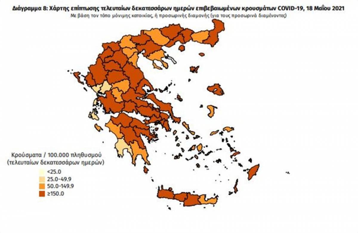 Διασπορά κρουσμάτων: 1.425 στην Αττική, 245 στη Θεσσαλονίκη