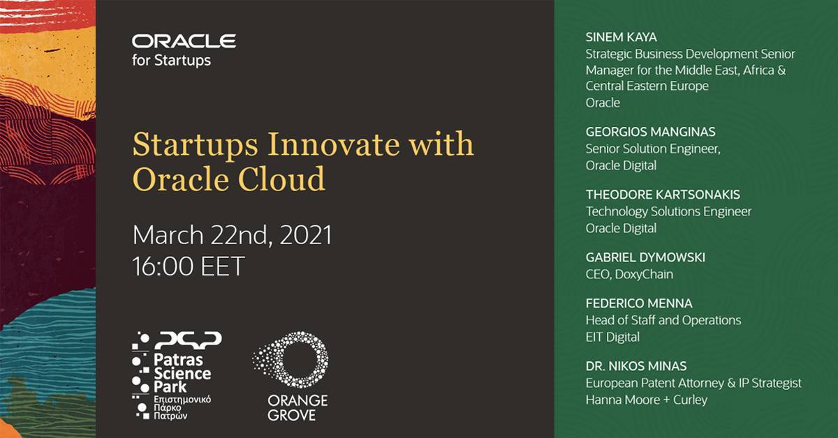 Οι Startups Καινοτομούν με το Oracle Cloud