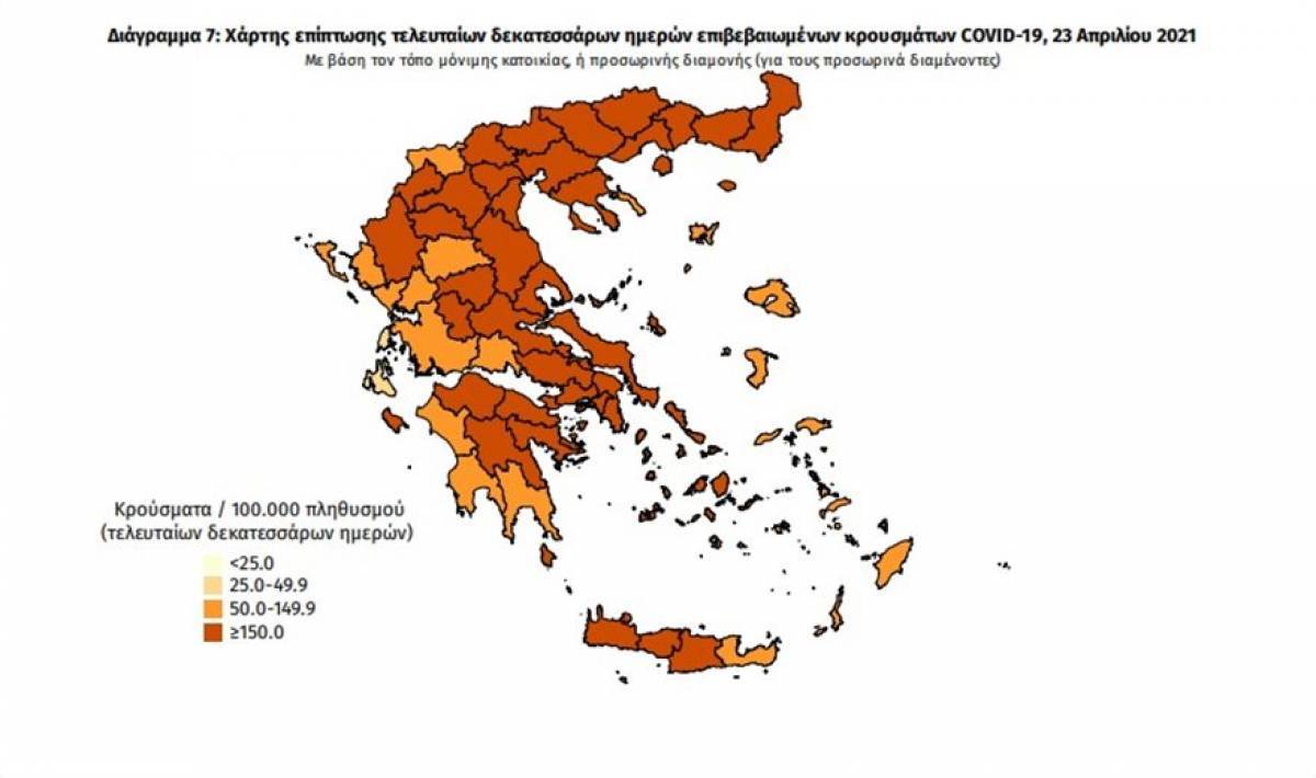 Διασπορά κρουσμάτων: 402 στο κέντρο της Αθήνας, 162 στον Πειραιά