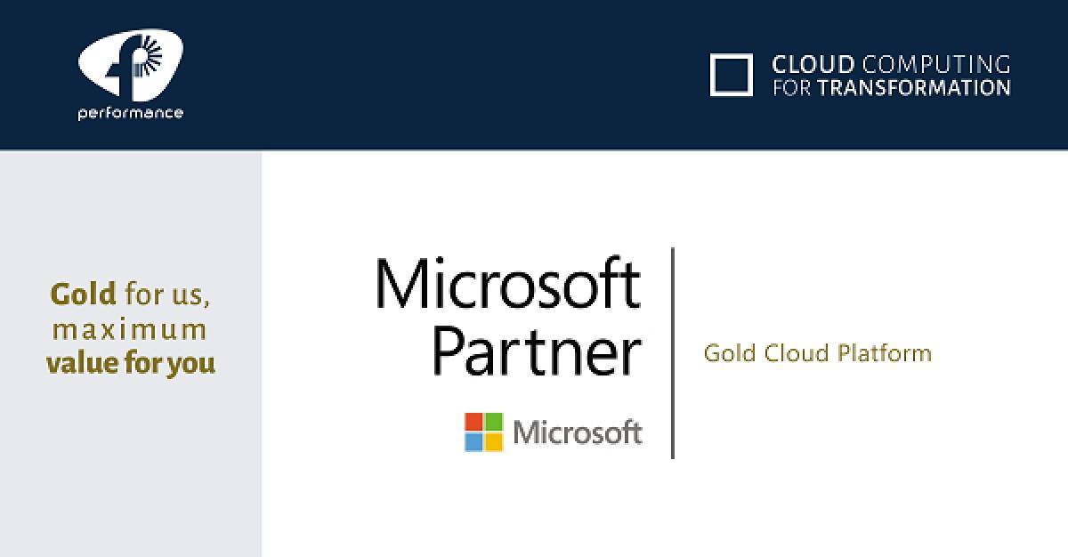 Πιστοποίηση Microsoft Gold Cloud Platform για την Performance Technologies