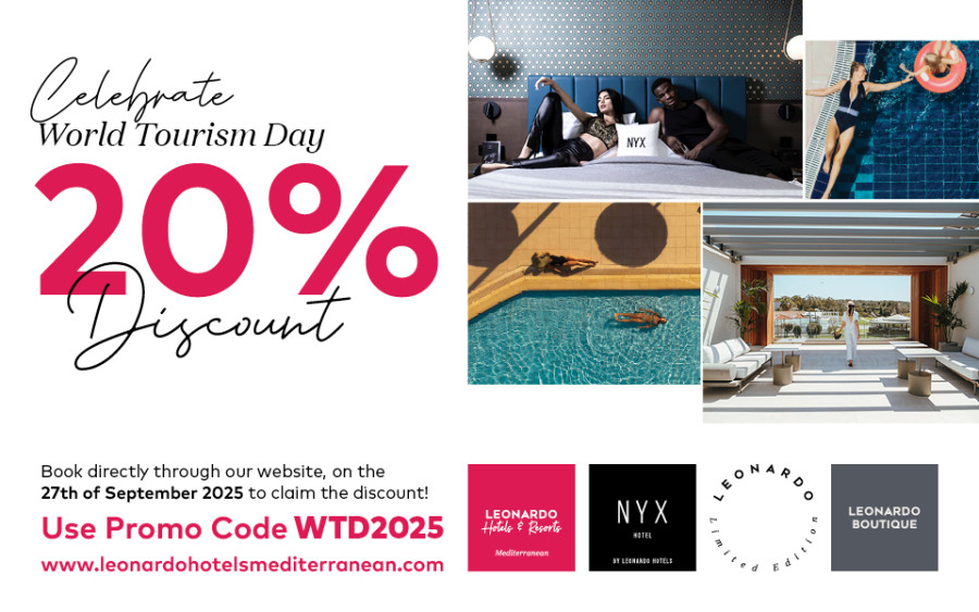 Leonardo Hotels: Εορταστική προσφορά 20% για την Παγκόσμια Ημέρα Τουρισμού