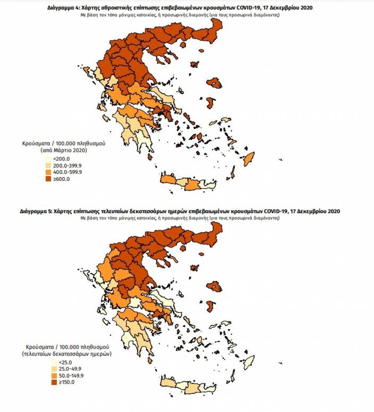 Διασπορά κρουσμάτων: 251 στην Αττική- 237 στη Θεσσαλονίκη