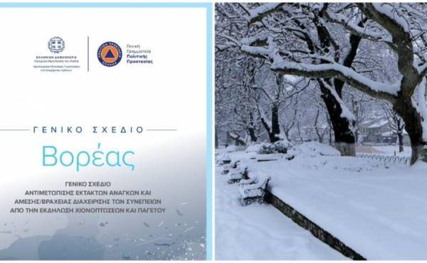 «Βορέας»: Το σχέδιο για την αντιμετώπιση κινδύνων από παγετό-χιονοπτώσεις