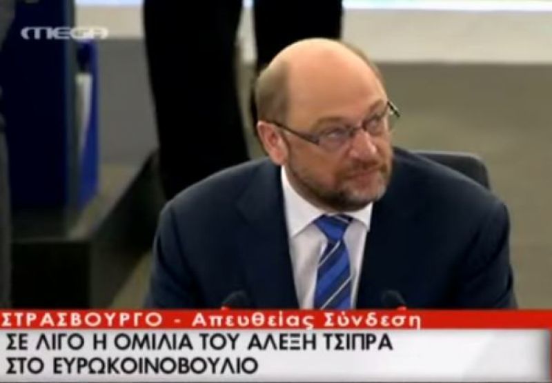 Ευρωκοινοβούλιο: Δολοφονικό βλέμμα του Σουλτς στον Τσίπρα (vid)