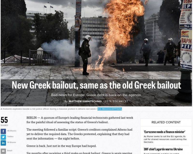Politico: Νέα αντιπαράθεση Τσίπρα - δανειστών