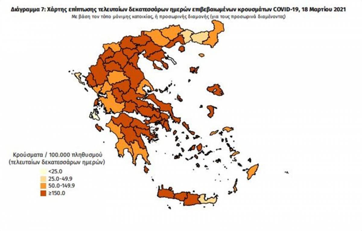 Διασπορά κρουσμάτων: 1.524 στην Αττική, 304 στη Θεσσαλονίκη